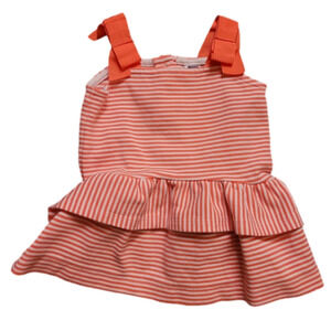 Janie AND JACK baby girl orange & white dress. Size 3-6 months. Never Worn!